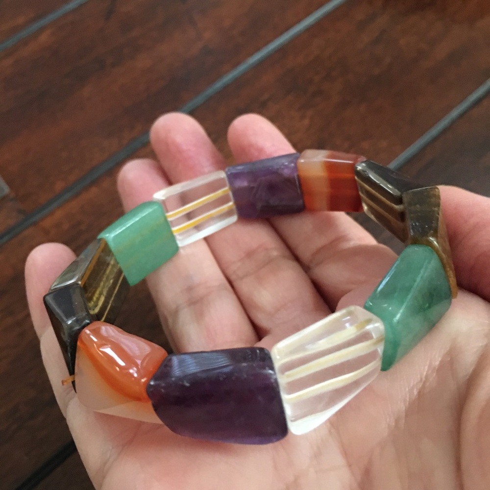 Multi Gem Stretchable Bangle Bracelet - image 3